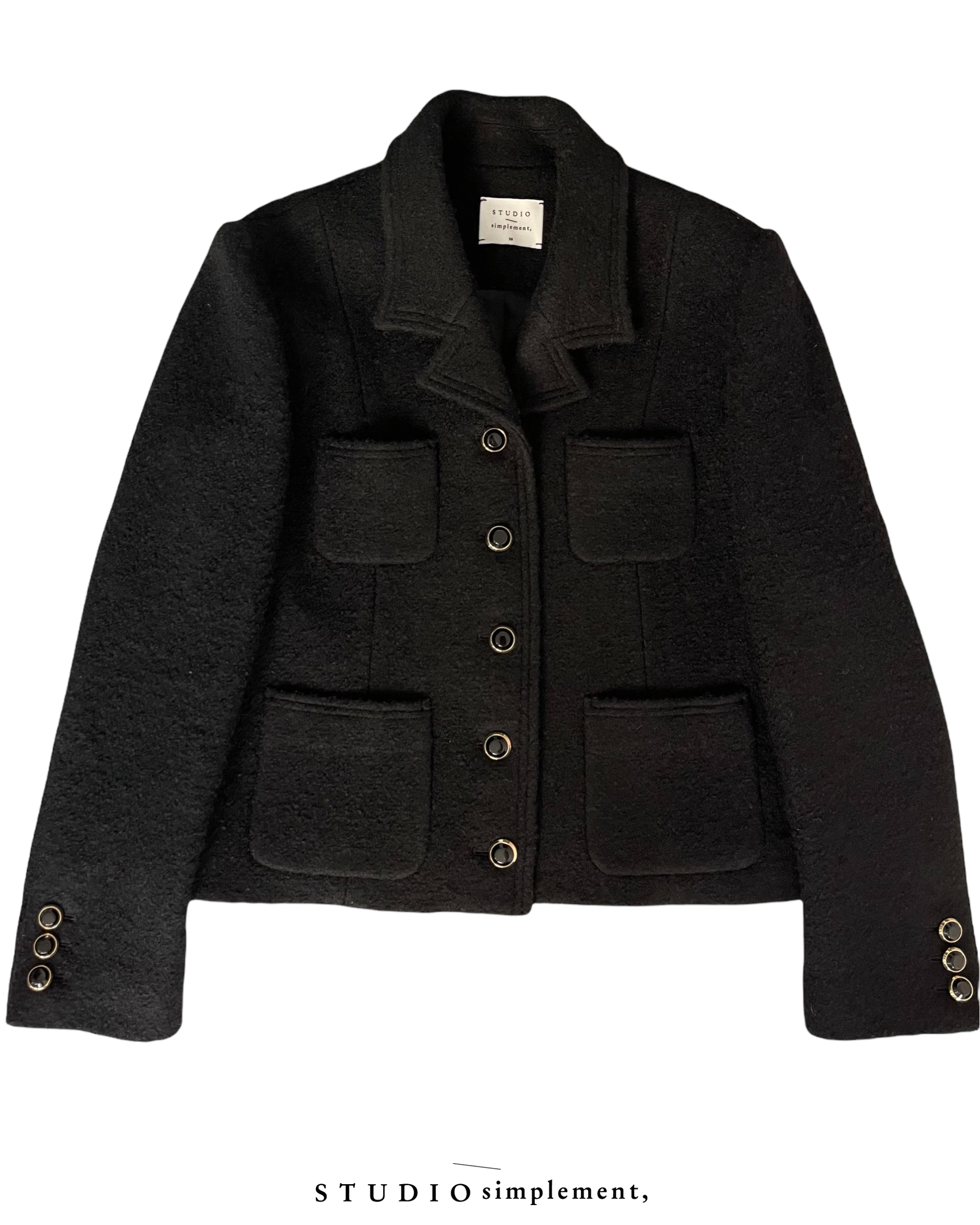 228 Dauphine Tweed Jacket - black