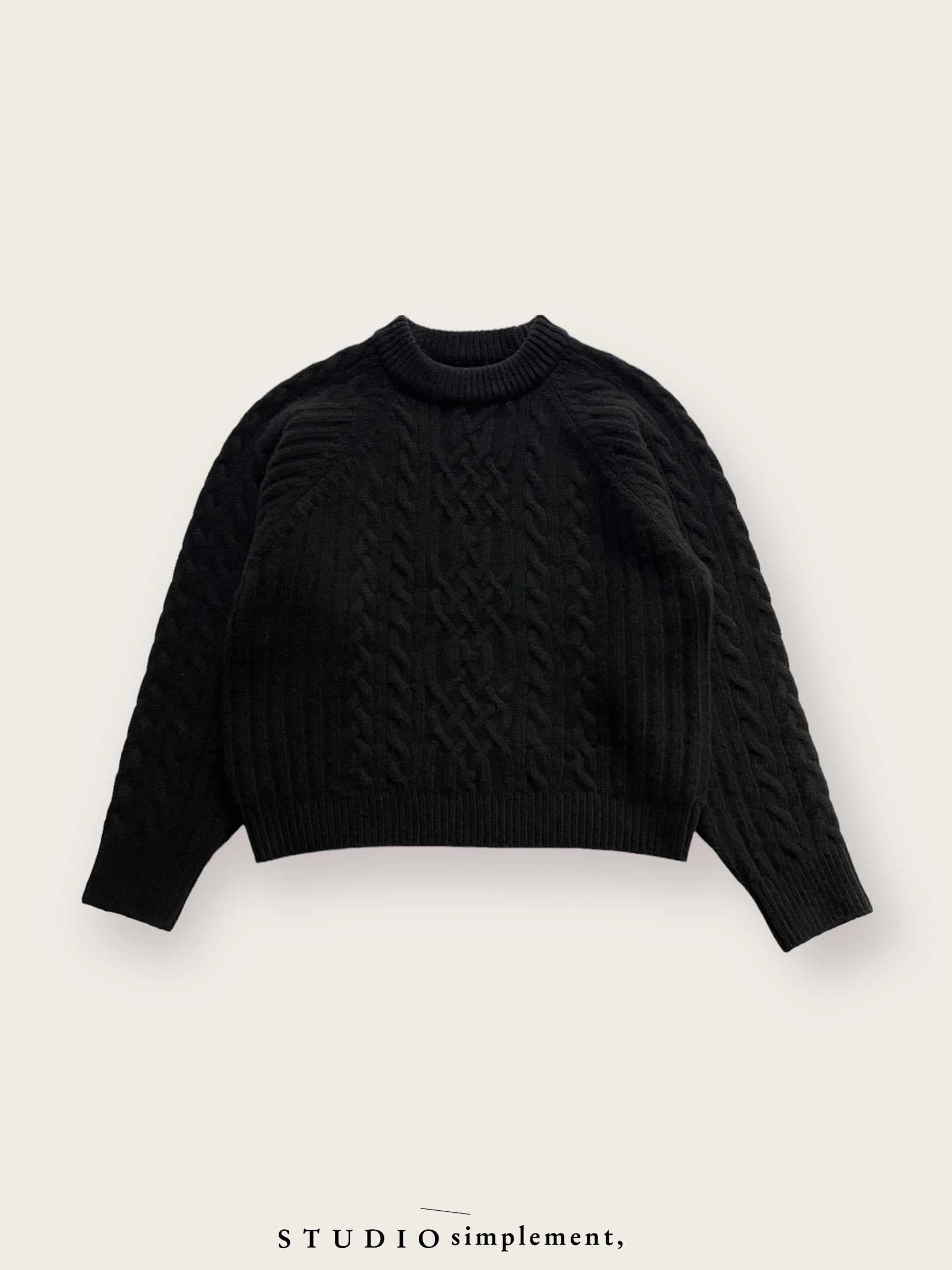 286 William Cable Sweater - black (Reorder)