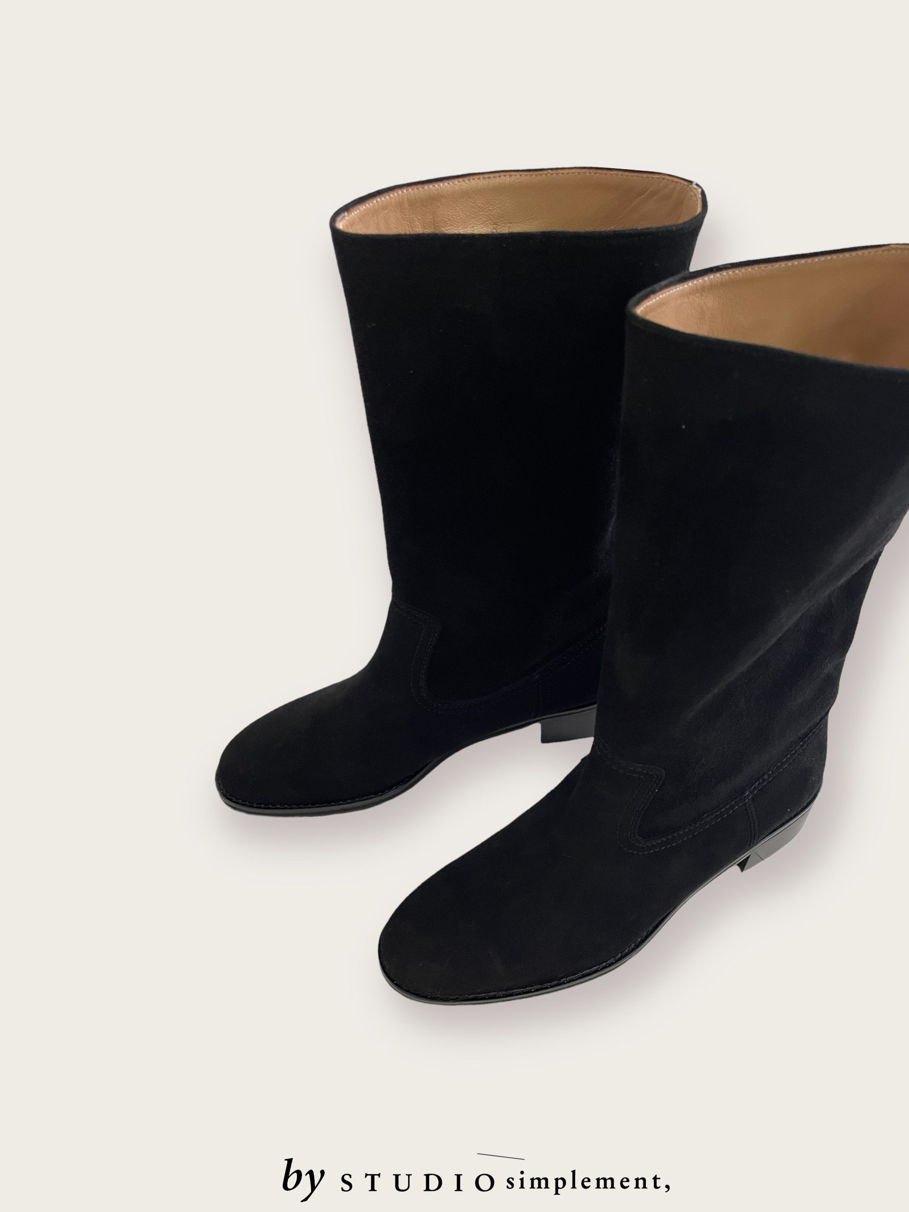 N.Half Boots by S simplement, - black suede